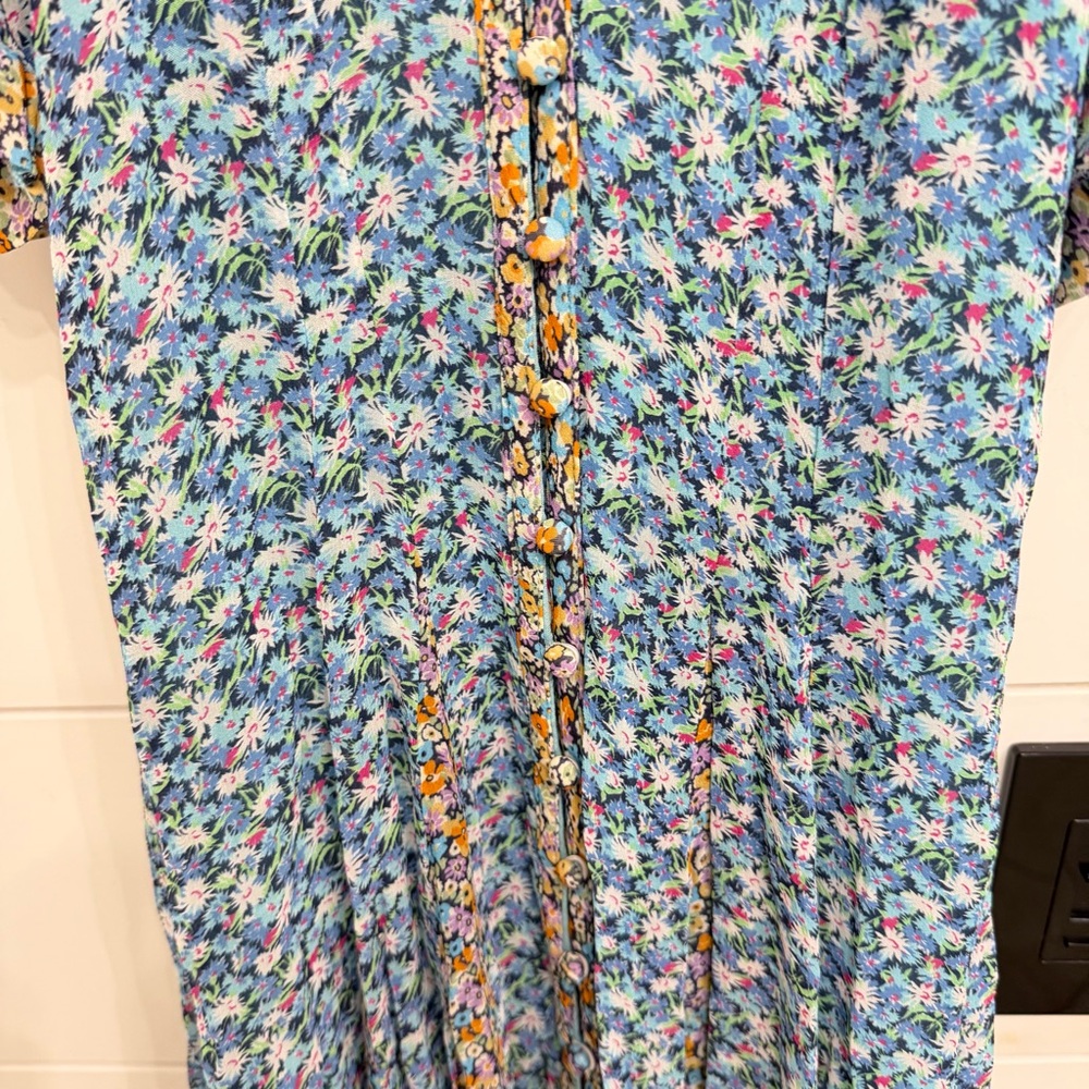 Anthro Maeve Floral Pleated Smocked Maxi Dress Boho Cottagecore 38670 - Picture 8 of 16
